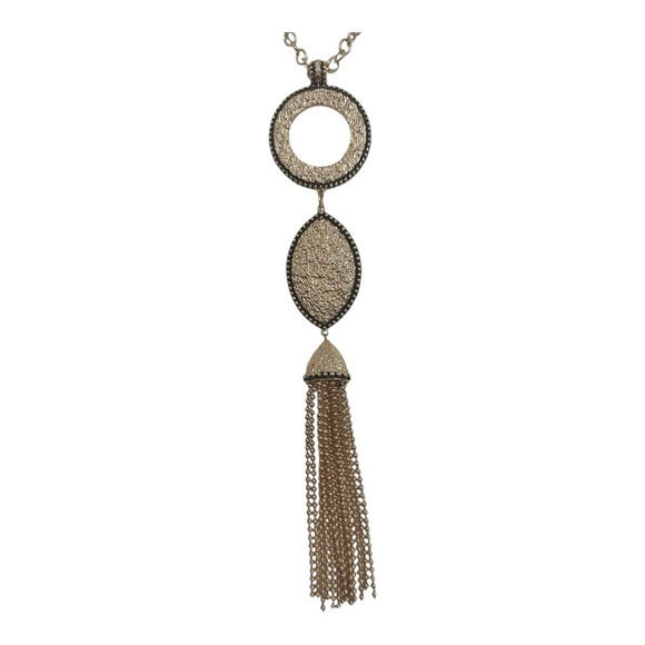 Erica Lyons Elegant Long Gold Tassel Necklace - Picture 2 of 6